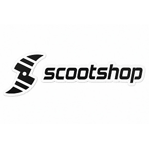 Small black Scootshop stickers