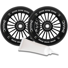 Set of 2 Divine 110 mm Turbo black wheels + Divine oil for bearings Set of 2 Divine 110 mm Turbo black wheels + Divine oil for bearings