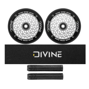 Set of 2 Divine 110 mm Light Core wheels silver + Divine griptape + Divine grips Set of 2 Divine 110 mm Light Core wheels silver + Divine griptape + Divine grips