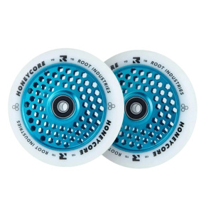 Root Honeycore White 110mm 2-pack Pro Scooter Wheels (110mm | Blue) Root Honeycore White 110mm 2-pack Pro Scooter Wheels (110mm | Blue)