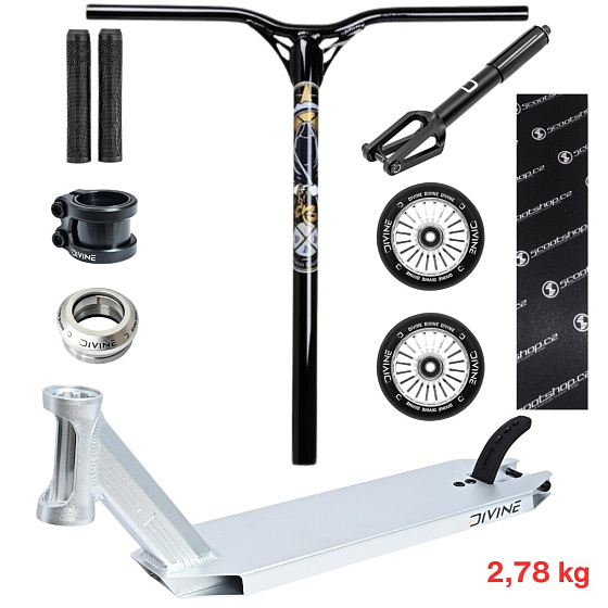 Freestyle koloběžka Custom Divine Zephyr 480 mm ALU Stříbrná