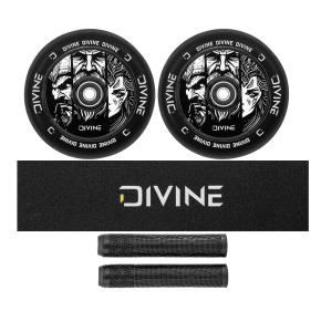 Set of 2 Divine 120 mm Hollowcore wheels + Divine griptape + Divine grips Set of 2 Divine 120 mm Hollowcore wheels + Divine griptape + Divine grips