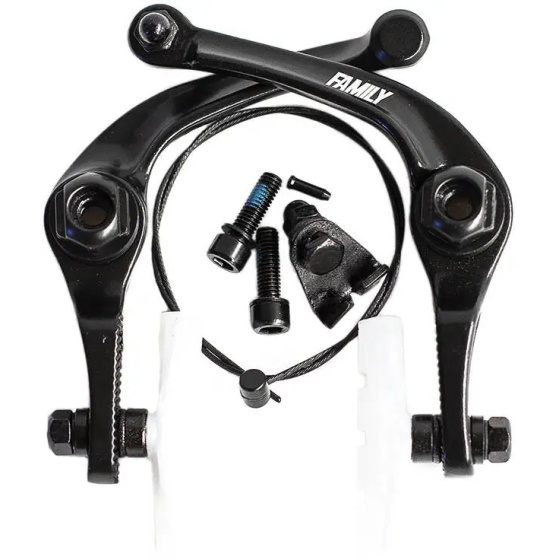 Family Forged Alloy BMX U-brake (Black/Clear Pads)