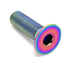 TLC Solid Titanium BMX Crank Spindle Bolt (Rainbow) TLC Solid Titanium BMX Crank Spindle Bolt (Rainbow)
